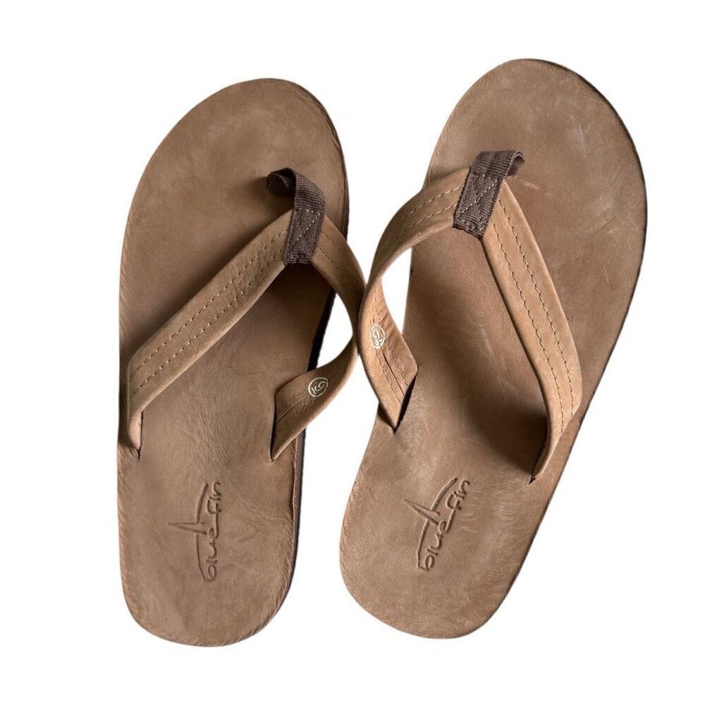 Brand New Mens Blue Fin Bluefin Tan Sandals Flip Flops - Sz 9
